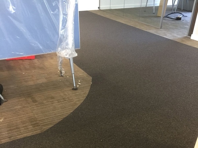 Another view of the carpet tiles we installed.
