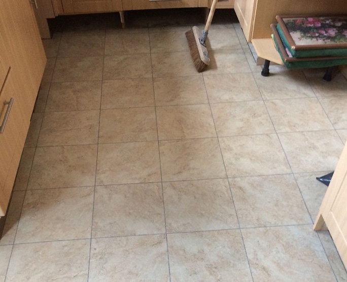 Another view of the vinyl floor tiles we used in the job.