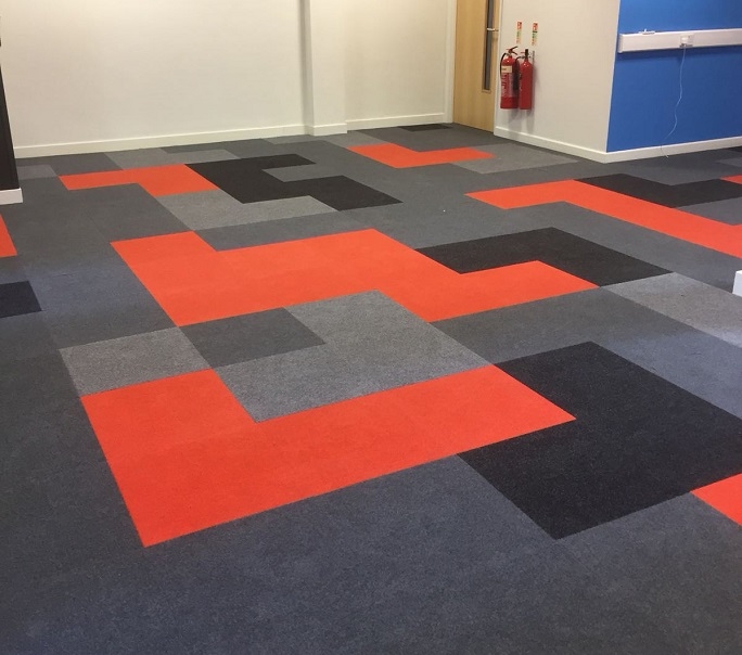 The Tetris board flooring we installed.