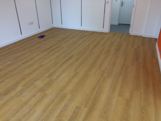 The vinyl flooring our team installed.