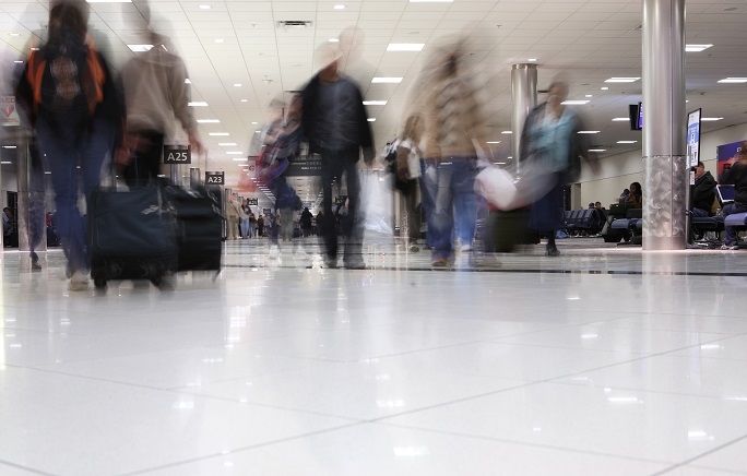 heavy footfall in a busy station