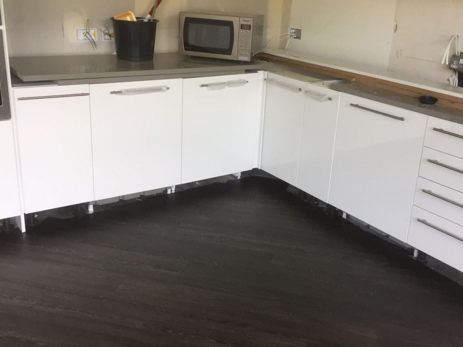 The Karndean flooring in the kitchen area.