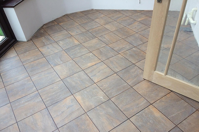 Square Karndean Tiles Laid on the Diagonal