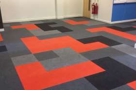 The Tetris board flooring we installed.