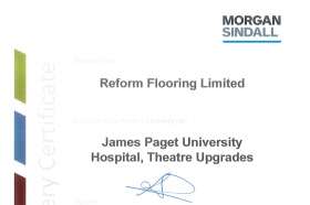 Certificate of perfect delivery from Morgan Sindall