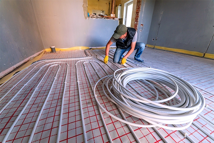 Installing an underfloor heating system